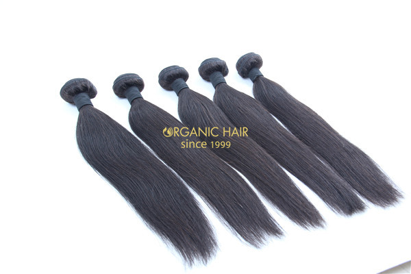 Human hair weft extensions